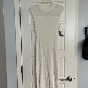 NY&CO White Dress Mesh Detail Sz S Tall